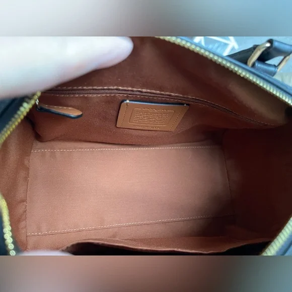 NWOT Coach Rowan Satchel with Black Stripe and Black Cardholder - Picture 7 of 11